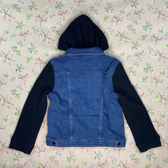 DL1961 Kids Manning Jacket Denim Hooded Sweater Blue Black Sz 6 / 6X Cotton Warm - Picture 4 of 11